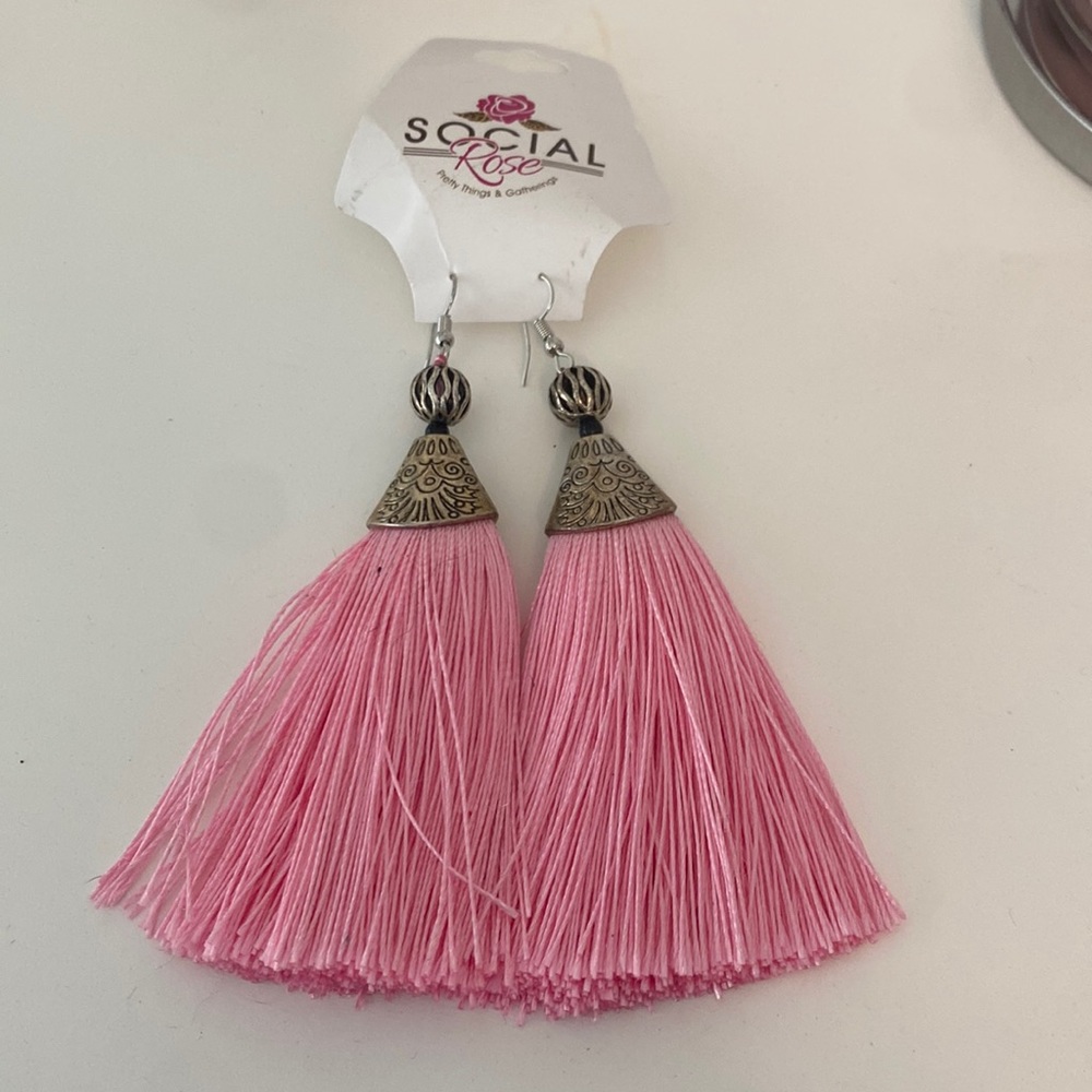 Pink Tassel Earrings never worn